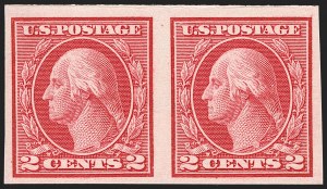Sale 1227, Lot 3431, 1913-15 Washington-Franklin Issues (Scott 449-461), 2c Carmine, Ty. I, Imperforate Coil (459) Sale 1227, Lot 3431, 1913-15 Washington-Franklin Issues (Scott 449-461)