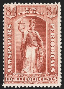 Sale 1227, Lot 3778, Newspapers and Periodicals (PR66-PR113), 84c Red, 1879 Issue (PR69) Sale 1227, Lot 3778, Newspapers and Periodicals (PR66-PR113)