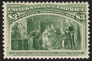 Sale 1234, Lot 233, 1893 Columbian Issue (Scott 230-245), $3.00 Columbian (243) Sale 1234, Lot 233, 1893 Columbian Issue (Scott 230-245)