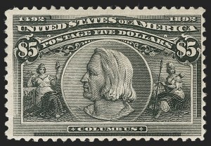 Sale 1234, Lot 237, 1893 Columbian Issue (Scott 230-245), $5.00 Columbian (245) Sale 1234, Lot 237, 1893 Columbian Issue (Scott 230-245)