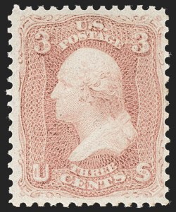 Sale 1234, Lot 84, 1861-66 Issue (Scott 56-78), 3c Rose Pink (64b) Sale 1234, Lot 84, 1861-66 Issue (Scott 56-78)