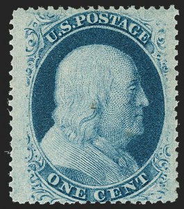 Sale 1235, Lot 1020, 1857-60 Issue (Scott 18-39), 1c Blue, Ty. V (24) Sale 1235, Lot 1020, 1857-60 Issue (Scott 18-39)