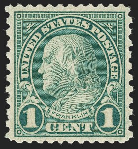 Sale 1235, Lot 1408, 1922-29 Issues (Scott 551-622), 1c Green, 2c Carmine, Rotary (578-579) Sale 1235, Lot 1408, 1922-29 Issues (Scott 551-622)