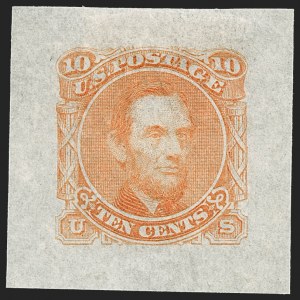 Sale 1240, Lot 19, Essays, Proofs and Specimens: 1845 thru 1869 Issues, National Bank Note Co., 10c Lincoln, Large Die Essay on White Thin Bond (116-E1f) Sale 1240, Lot 19, Essays, Proofs and Specimens: 1845 thru 1869 Issues