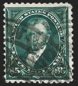 Sale 1240, Lot 323, 1894-97 Bureau Issues (Scott 246-284), $5.00 Dark Green (263) Sale 1240, Lot 323, 1894-97 Bureau Issues (Scott 246-284)