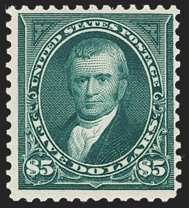 Sale 1240, Lot 331, 1894-97 Bureau Issues (Scott 246-284), $5.00 Dark Green (278) Sale 1240, Lot 331, 1894-97 Bureau Issues (Scott 246-284)