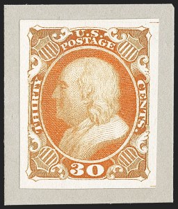 Sale 1240, Lot 9, Essays, Proofs and Specimens: 1845 thru 1869 Issues, 1c-90c 1857 Reprints, Small Die Proofs on Wove (40P2-47P2) Sale 1240, Lot 9, Essays, Proofs and Specimens: 1845 thru 1869 Issues