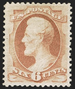 Sale 1244, Lot 249, 1873 Continental Bank Note Co. Issue (Scott 156-166), 6c Dull Pink (159) Sale 1244, Lot 249, 1873 Continental Bank Note Co. Issue (Scott 156-166)