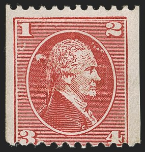 Sale 1245, Lot 2239, Test Stamps and Savings Stamps, (no value) Deep Red, Perf 10.25 Horizontally, Test Stamp (TD23) Sale 1245, Lot 2239, Test Stamps and Savings Stamps