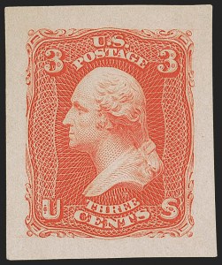 Sale 1254, Lot 602, The Jan Hofmeyr Collection of 3c 1861-68 - Proofs, Off-Cover, 3c 1861 Issue, Panama-Pacific Small Die Proofs on White Wove (56P2a, 65P2a, 66TC2a, 74TC2a) Sale 1254, Lot 602, The Jan Hofmeyr Collection of 3c 1861-68 - Proofs, Off-Cover