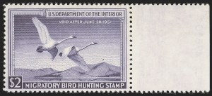 Sale 1258, Lot 3154, Errors and Varieties, $1.00- $2.00 1946-50 Hunting Permits (RW13-RW17) Sale 1258, Lot 3154, Errors and Varieties