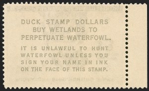Sale 1258, Lot 3158, Errors and Varieties, $3.00 1959 Hunting Permit, Back Inscription Inverted (RW26a) Sale 1258, Lot 3158, Errors and Varieties