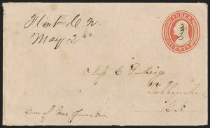 Sale 1262, Lot 104, 1851-56 Issue, 3c Nesbitt Entires Sale 1262, Lot 104, 1851-56 Issue