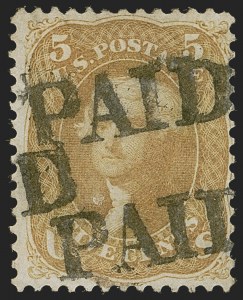 Sale 1268, Lot 125, 1861-66 Issue (Scott 56-78), 5c Brown Yellow (67a) Sale 1268, Lot 125, 1861-66 Issue (Scott 56-78)