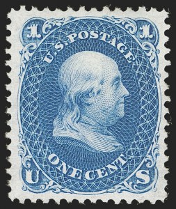 Sale 1278, Lot 3263, 1867-68 Grilled Issue and 1861 Re-Issue (Scott 79-111), 1c Blue, Re-Issue (102) Sale 1278, Lot 3263, 1867-68 Grilled Issue and 1861 Re-Issue (Scott 79-111)