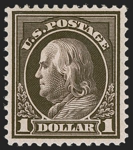 Sale 1278, Lot 3632, 1912-15 Issuess (Scott 405-446), $1.00 Violet Brown (423) Sale 1278, Lot 3632, 1912-15 Issuess (Scott 405-446)