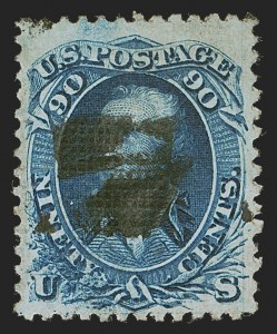 Sale 1290, Lot 1197, 1867-68 Grilled Issue (Scott 79-101), 90c Blue, F. Grill (101) Sale 1290, Lot 1197, 1867-68 Grilled Issue (Scott 79-101)