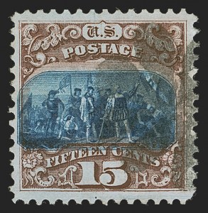 Sale 1290, Lot 1218, 1869 Pictorial Issue (Scott 112-122), 15c Brown & Blue, Ty. I (118) Sale 1290, Lot 1218, 1869 Pictorial Issue (Scott 112-122)