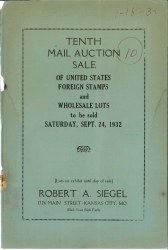 Sale No. 10 — Siegel Auction Galleries